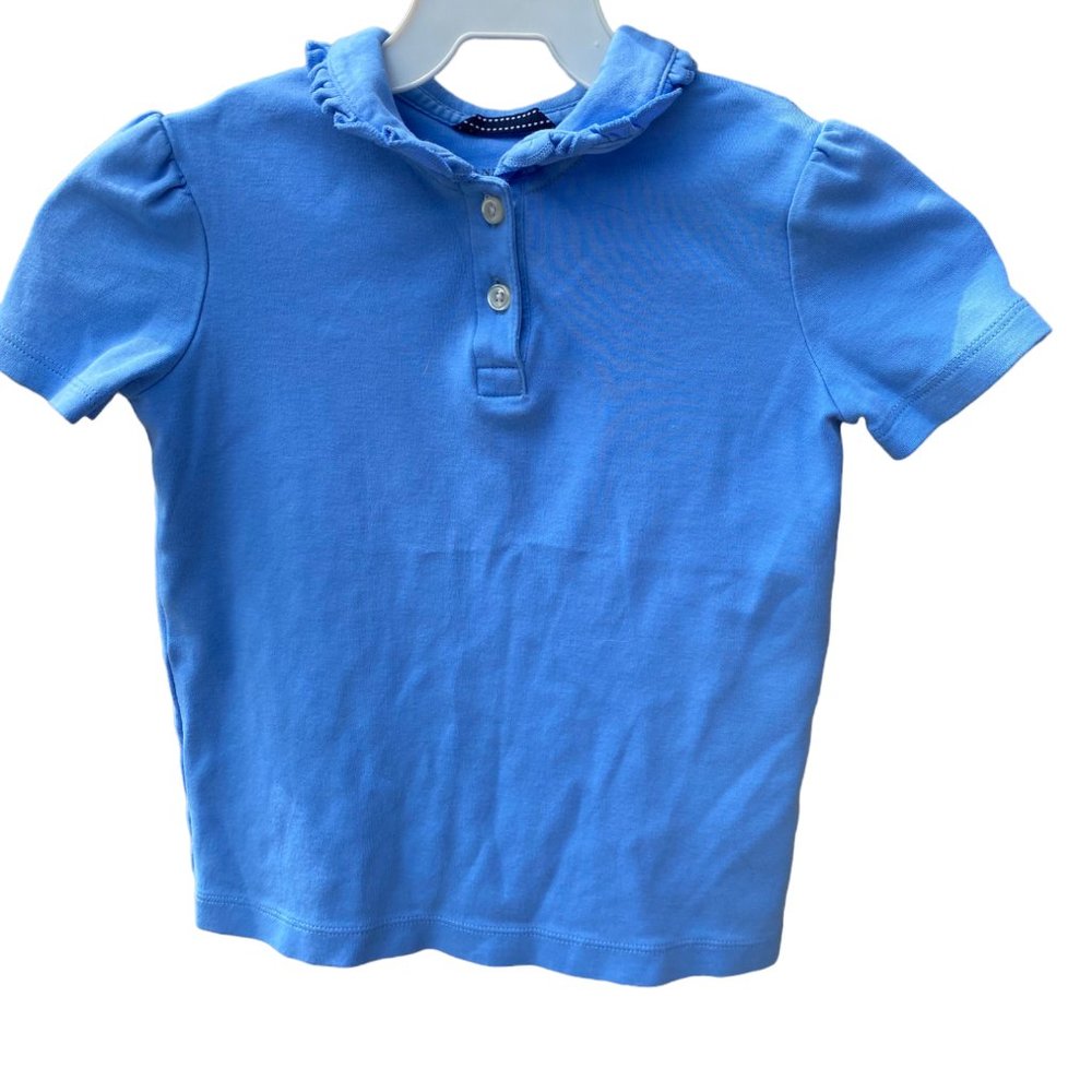 Lands’ End ruffled‎ collared shirt sz S 4